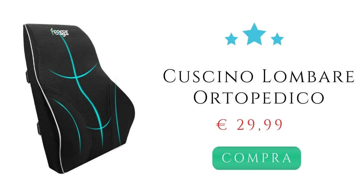 Sciatica stare seduti con un cuscino lombare